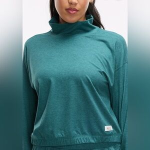 Peloton Teal Dream Blend Funnel Neck Long Sleeve Shirt